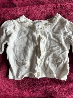 Carter's Cream Knit Baby Cardigan with the mouse hat
